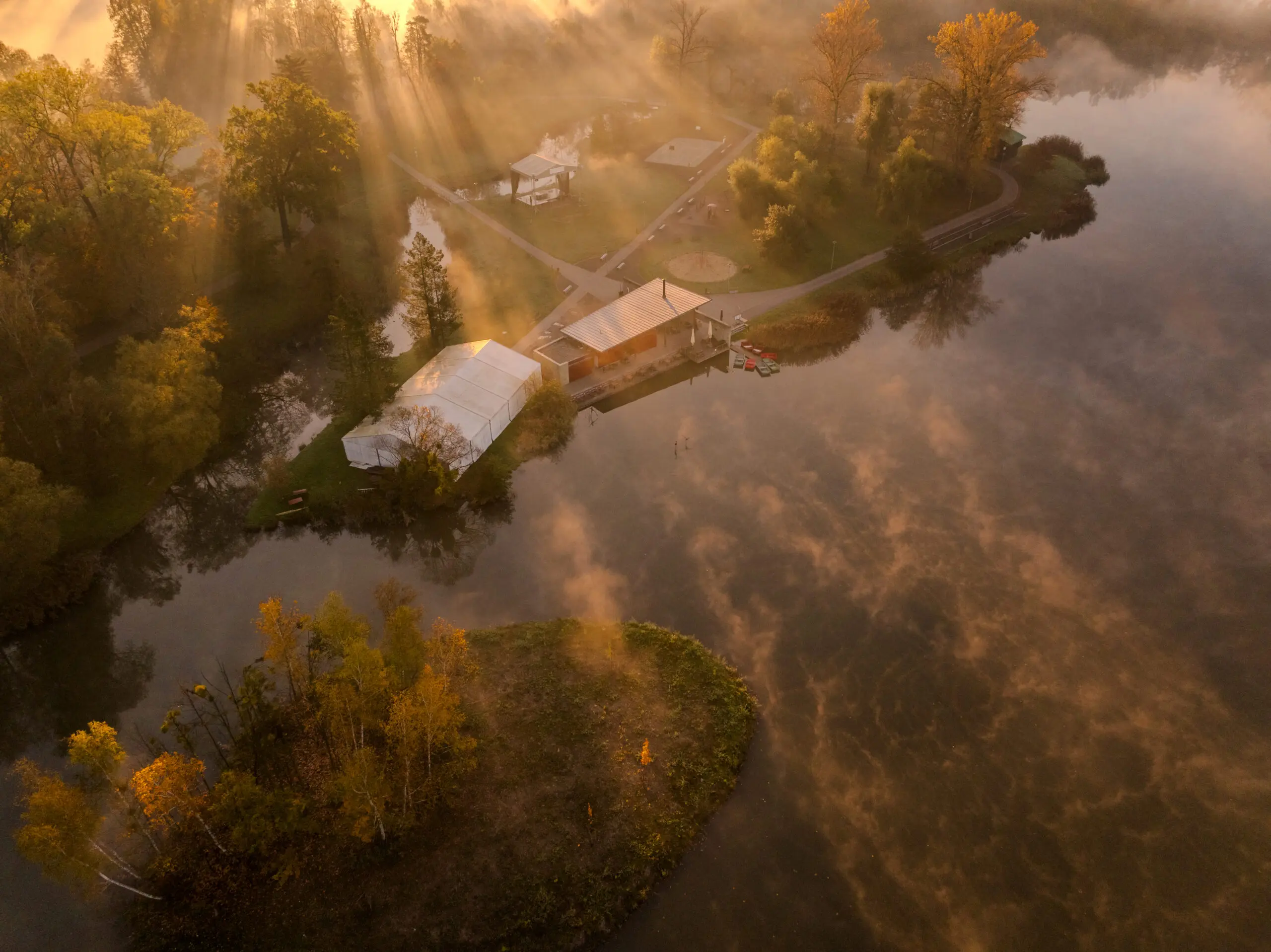 Fotografie areálu Lodičky z dronu